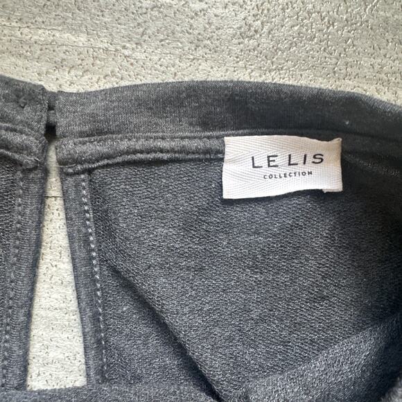 Le Lis Grey Knit Long Sleeved Short Romper Womens Medium - Picture 2 of 6